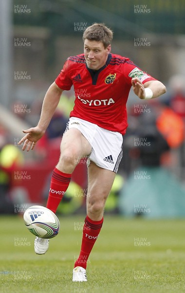 080412 Munster v Ulster - Heineken Cup - Ronan O'Gara of Munster kicks ahead 