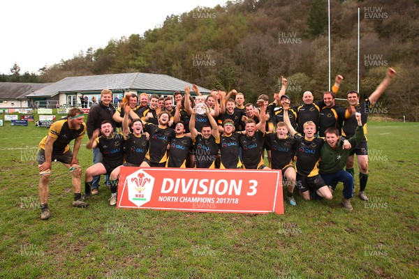 140418 - Nant Conwy 2nds presentation - WRU National League 3 North -  Nant Conwy Grant Jones celebrate winning the league 