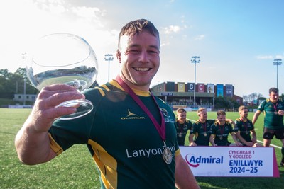 100525 - Nant Conwy League Trophy Presentation - Admiral National League 1 North - Nant Conwy’s Emlyn Jones poses with the trophy
