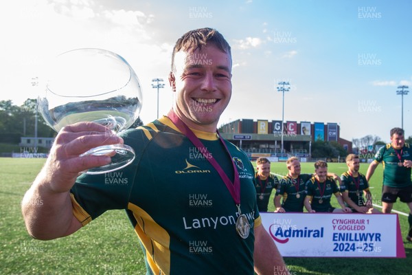 100525 - Nant Conwy League Trophy Presentation - Admiral National League 1 North - Nant Conwy’s Emlyn Jones poses with the trophy