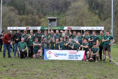 180426 - Nant Conwy v Wrexham - Admiral National League 1 North - Nant Conwy celebrate winning the league