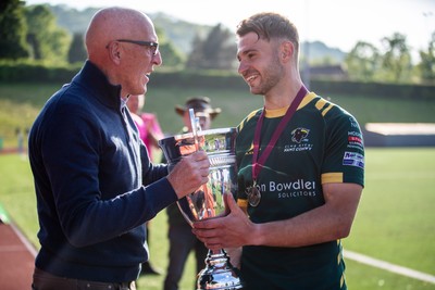 100525 - Nant Conwy v Bethesda - North Wales Division 1 Cup Final - Caron Davies receives the Cup