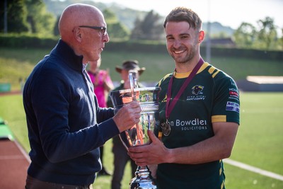 100525 - Nant Conwy v Bethesda - North Wales Division 1 Cup Final - Caron Davies receives the Cup