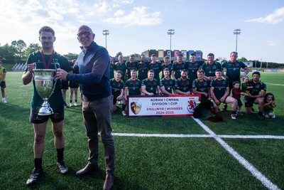 100525 - Nant Conwy v Bethesda - North Wales Division 1 Cup Final - Caron Davies receives the Cup