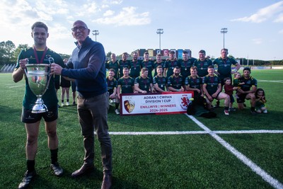 100525 - Nant Conwy v Bethesda - North Wales Division 1 Cup Final - Caron Davies receives the Cup