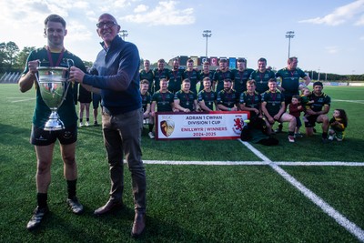 100525 - Nant Conwy v Bethesda - North Wales Division 1 Cup Final - Caron Davies receives the Cup