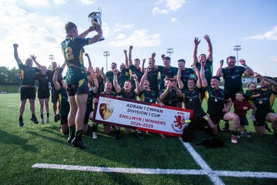 100525 - Nant Conwy v Bethesda - North Wales Division 1 Cup Final - Caron Davies lifts the Cup