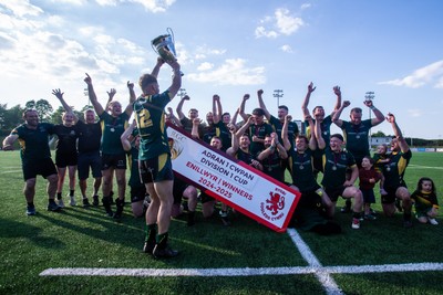 100525 - Nant Conwy v Bethesda - North Wales Division 1 Cup Final - Caron Davies lifts the Cup