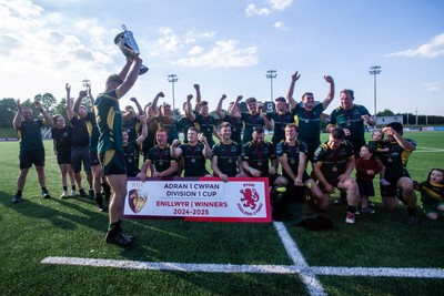 100525 - Nant Conwy v Bethesda - North Wales Division 1 Cup Final - Caron Davies lifts the Cup