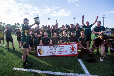 100525 - Nant Conwy v Bethesda - North Wales Division 1 Cup Final - Caron Davies lifts the Cup