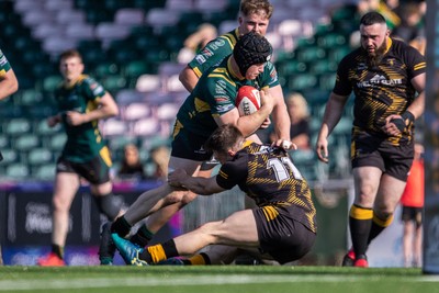 100525 - Nant Conwy v Bethesda - North Wales Division 1 Cup Final - Nant Conwy’s Sam Hughes bursts through to score his first try