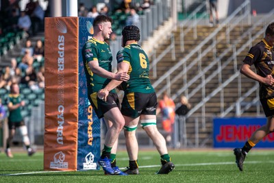 100525 - Nant Conwy v Bethesda - North Wales Division 1 Cup Final - Nant Conwy’s Sam Hughes breaks free to score his second try