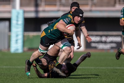 100525 - Nant Conwy v Bethesda - North Wales Division 1 Cup Final - Sam Hughes drives forwards with the ball
