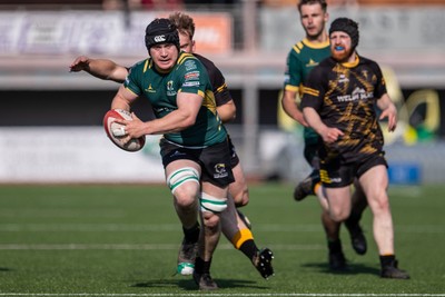 100525 - Nant Conwy v Bethesda - North Wales Division 1 Cup Final - Sam Hughes drives forwards with the ball