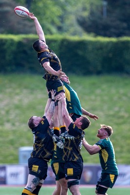 100525 - Nant Conwy v Bethesda - North Wales Division 1 Cup Final - A Bethesda player reaches for a lineout