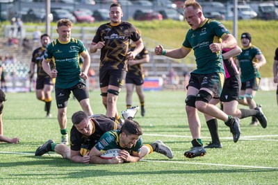 100525 - Nant Conwy v Bethesda - North Wales Division 1 Cup Final - Rhydian Jones scores another try for Nant Conwy