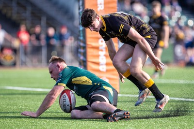 100525 - Nant Conwy v Bethesda - North Wales Division 1 Cup Final - Nant Conwy’s Ifan Williams scores another try