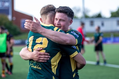 100525 - Nant Conwy v Bethesda - North Wales Division 1 Cup Final - Nant Conwy players celebrate at full time
