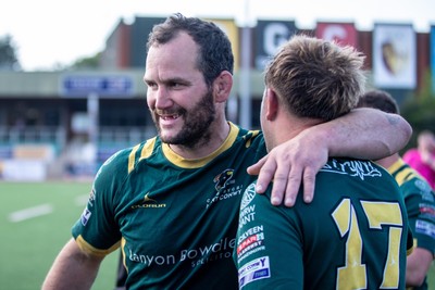 100525 - Nant Conwy v Bethesda - North Wales Division 1 Cup Final - Nant Conwy players celebrate at full time