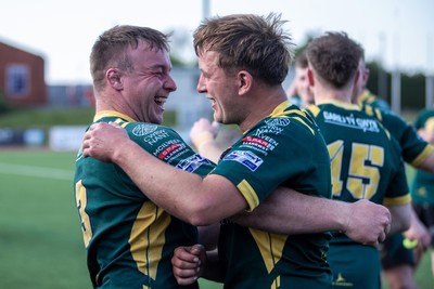 100525 - Nant Conwy v Bethesda - North Wales Division 1 Cup Final - Nant Conwy players celebrate at full time