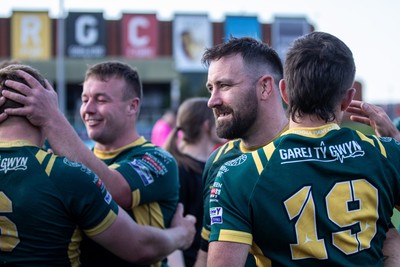 100525 - Nant Conwy v Bethesda - North Wales Division 1 Cup Final - Nant Conwy players celebrate at full time