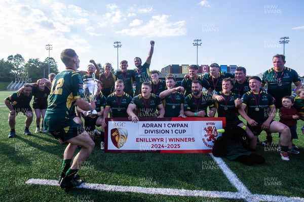 100525 - Nant Conwy v Bethesda - North Wales Division 1 Cup Final - Caron Davies lifts the Cup