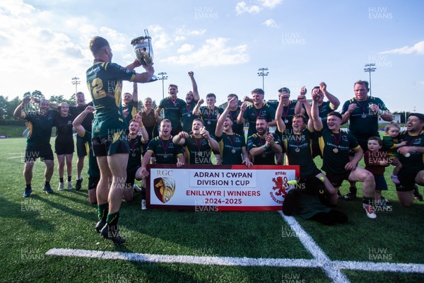 100525 - Nant Conwy v Bethesda - North Wales Division 1 Cup Final - Caron Davies lifts the Cup
