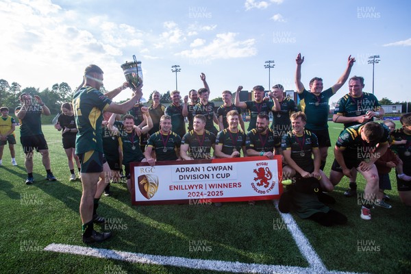 100525 - Nant Conwy v Bethesda - North Wales Division 1 Cup Final - Caron Davies lifts the Cup