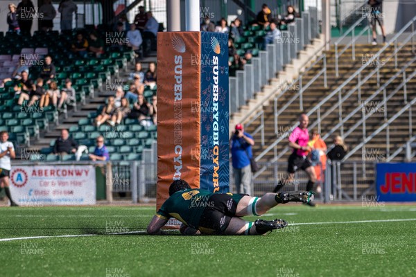 100525 - Nant Conwy v Bethesda - North Wales Division 1 Cup Final - Nant Conwy’s Sam Hughes breaks free to score his second try