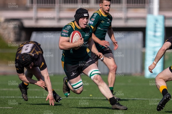 100525 - Nant Conwy v Bethesda - North Wales Division 1 Cup Final - Sam Hughes drives forwards with the ball