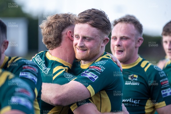 100525 - Nant Conwy v Bethesda - North Wales Division 1 Cup Final - Nant Conwy players celebrate at full time