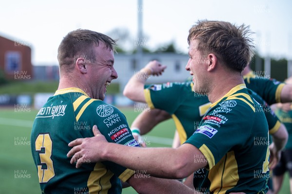 100525 - Nant Conwy v Bethesda - North Wales Division 1 Cup Final - Nant Conwy players celebrate at full time