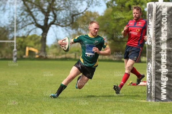 120518 - Nany Conwy v Llangefni - WRU National Division 1 North -  Jack Moriarty scores a try