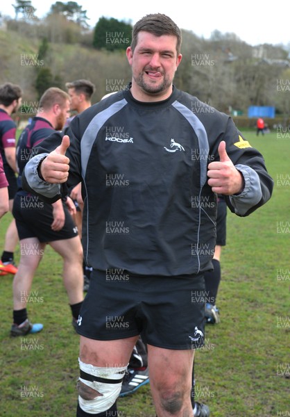 230416 -Nantyglo v Bedlinog-SSE SWALEC Division 1-Bedlinog's Gareth Williams celebrates his teams win