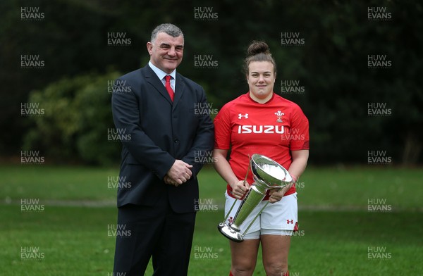 240118 - Natwest 6 Nations Launch - Wales Women's Head Coach Rowland Phillips and Captain Carys Phillips