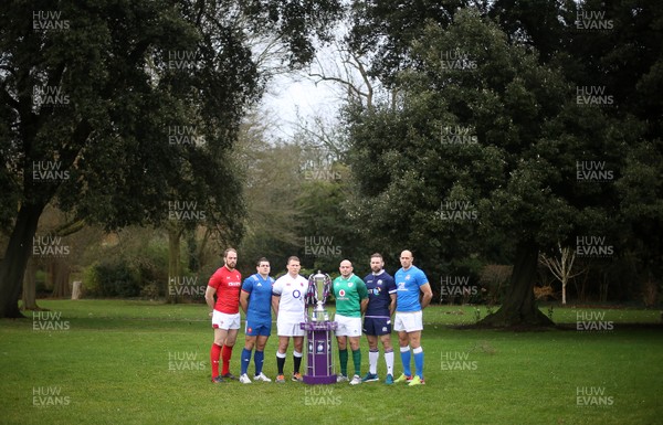 240118 - Natwest 6 Nations Launch - Wales' Alun Wyn Jones, France's Guilhem Guirado, England's Dylan Hartley, Ireland's Rory Best, Scotland's John Barclay and Italy's Sergio Parisse