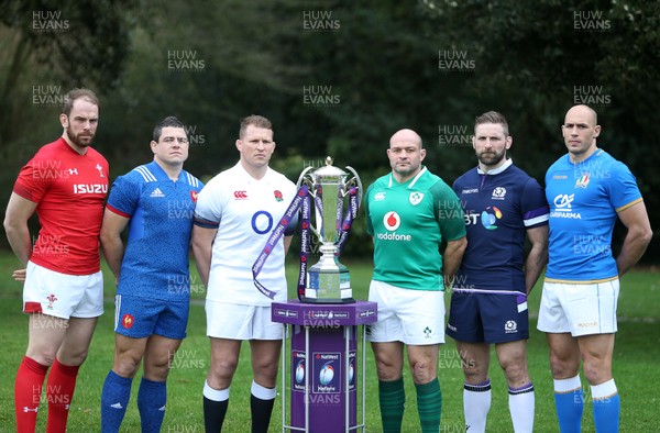 240118 - Natwest 6 Nations Launch - Wales' Alun Wyn Jones, France's Guilhem Guirado, England's Dylan Hartley, Ireland's Rory Best, Scotland's John Barclay and Italy's Sergio Parisse