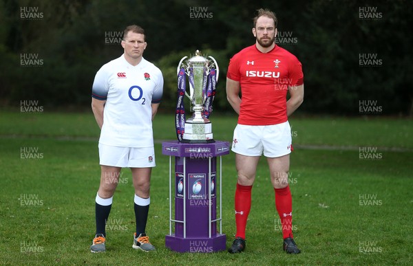 240118 - Natwest 6 Nations Launch - England's Dylan Hartley and Wales' Alun Wyn Jones