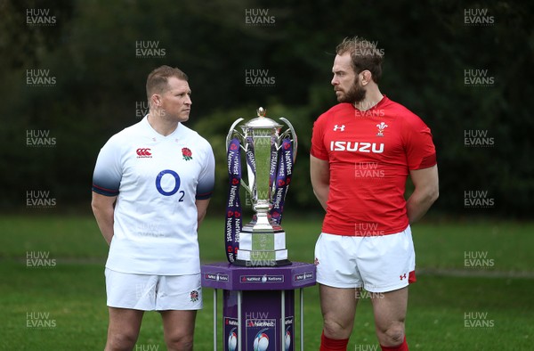 240118 - Natwest 6 Nations Launch - England's Dylan Hartley and Wales' Alun Wyn Jones