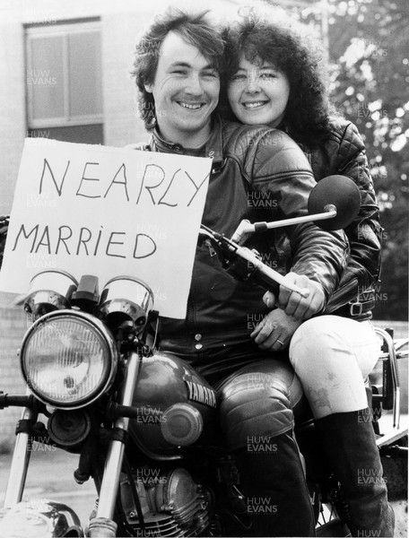 240587 - Picture shows couple Paul Baker and Debbie Hayes ready to go on honeymoon three months before their wedding