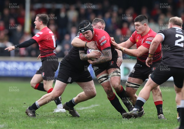 261223 - Neath RFC v Aberavon RFC, Indigo Group Welsh Premiership - Rhodri Hughes of Aberavon is held