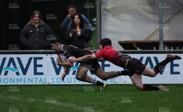 261223 - Neath RFC v Aberavon RFC, Indigo Group Welsh Premiership - Steff Gibson of Neath dives in only for the try to be dis-allowed