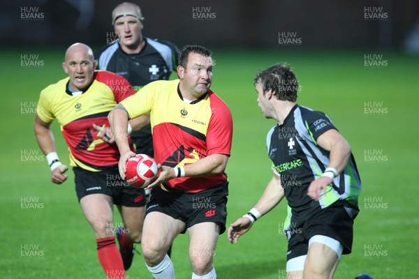 240812 - Neath RFC v Adam Jones Invitation XV, Adam Jones Testimonial Match - Lee Jarvis looks for support