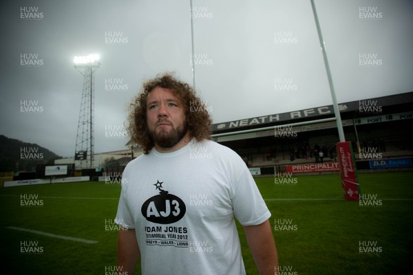 240812 - Neath RFC v Adam Jones Invitation XV, Adam Jones Testimonial Match - Adam Jones prior to the start of the match