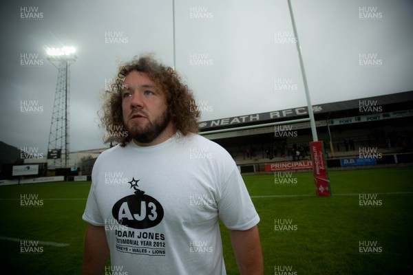 240812 - Neath RFC v Adam Jones Invitation XV, Adam Jones Testimonial Match - Adam Jones prior to the start of the match