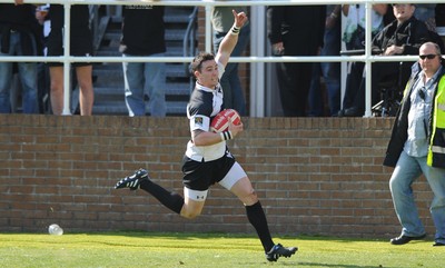 17.04.10 - Neath v Bedwas - Principality Premiership - Neath's Kristian Phillips runs in to score try. 