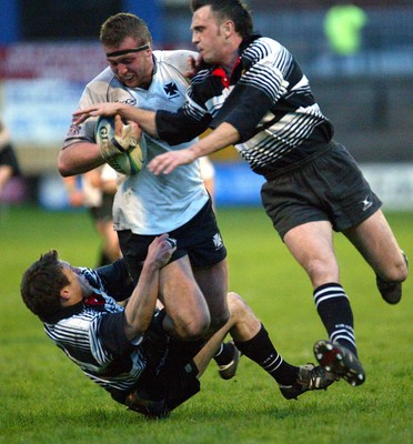 270405Neath v BedwasNeaths Ben Davies is hauled down short of the line