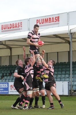 250212 - Neath v Cardiff - Welsh Premiership - Dan Partridge of Cardiff wins line out ball