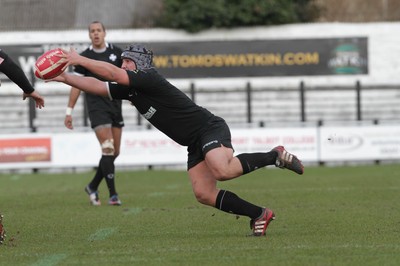 250212 - Neath v Cardiff - Welsh Premiership - Andrew Littlehales of Neath claims a loose ball