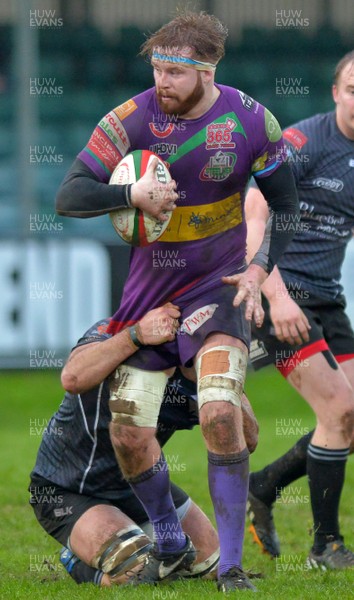 020116 - Neath v Ebbw Vale - Principality Premiership-Ebbw Vale's Cameron Reagan tackled by Rhys Jones of Neath